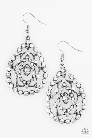 Paparazzi Earring ~ Galaxy Glow - White