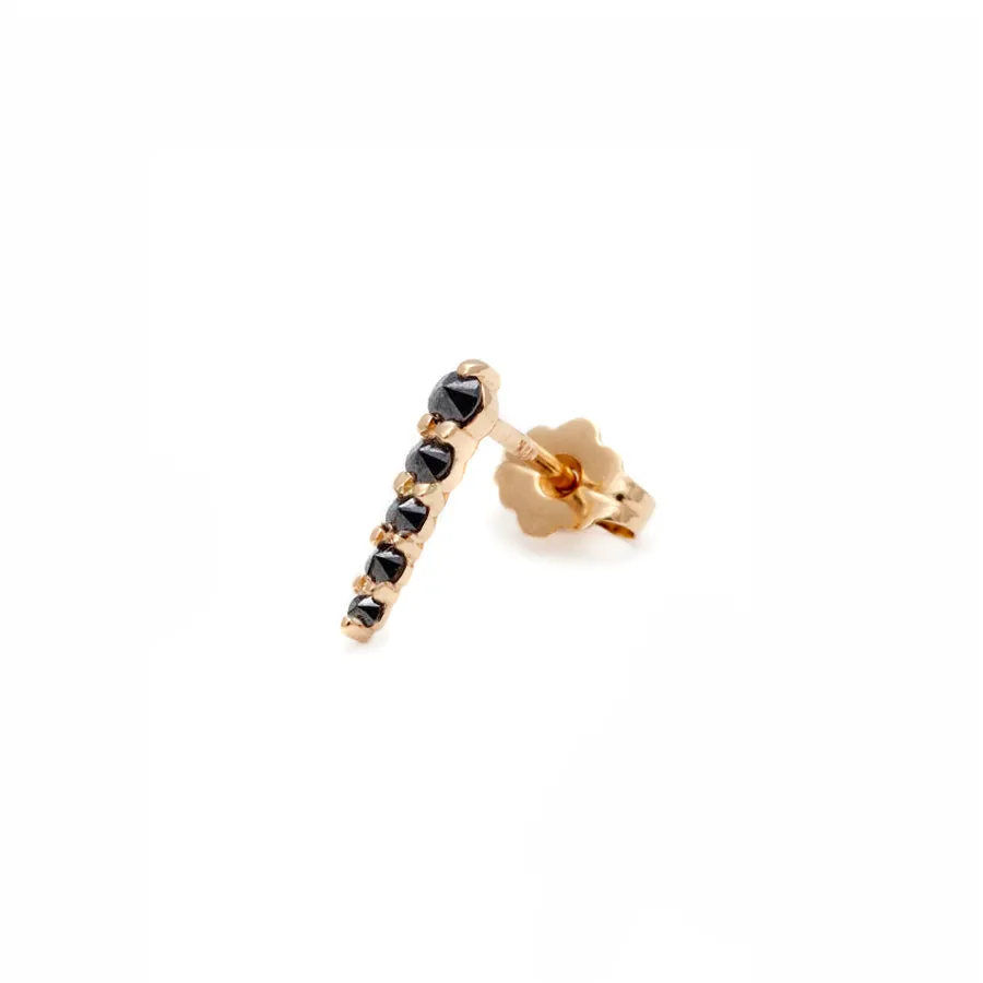 Pavé Pointe Stud Earring (Medium) - Yellow Gold & Black Diamonds