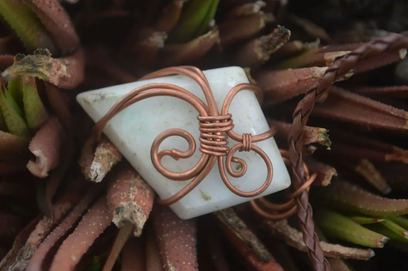 Polished Copper Wire Wrapped Blue Smithsonite Jewellery Pendants x 6 From Congo