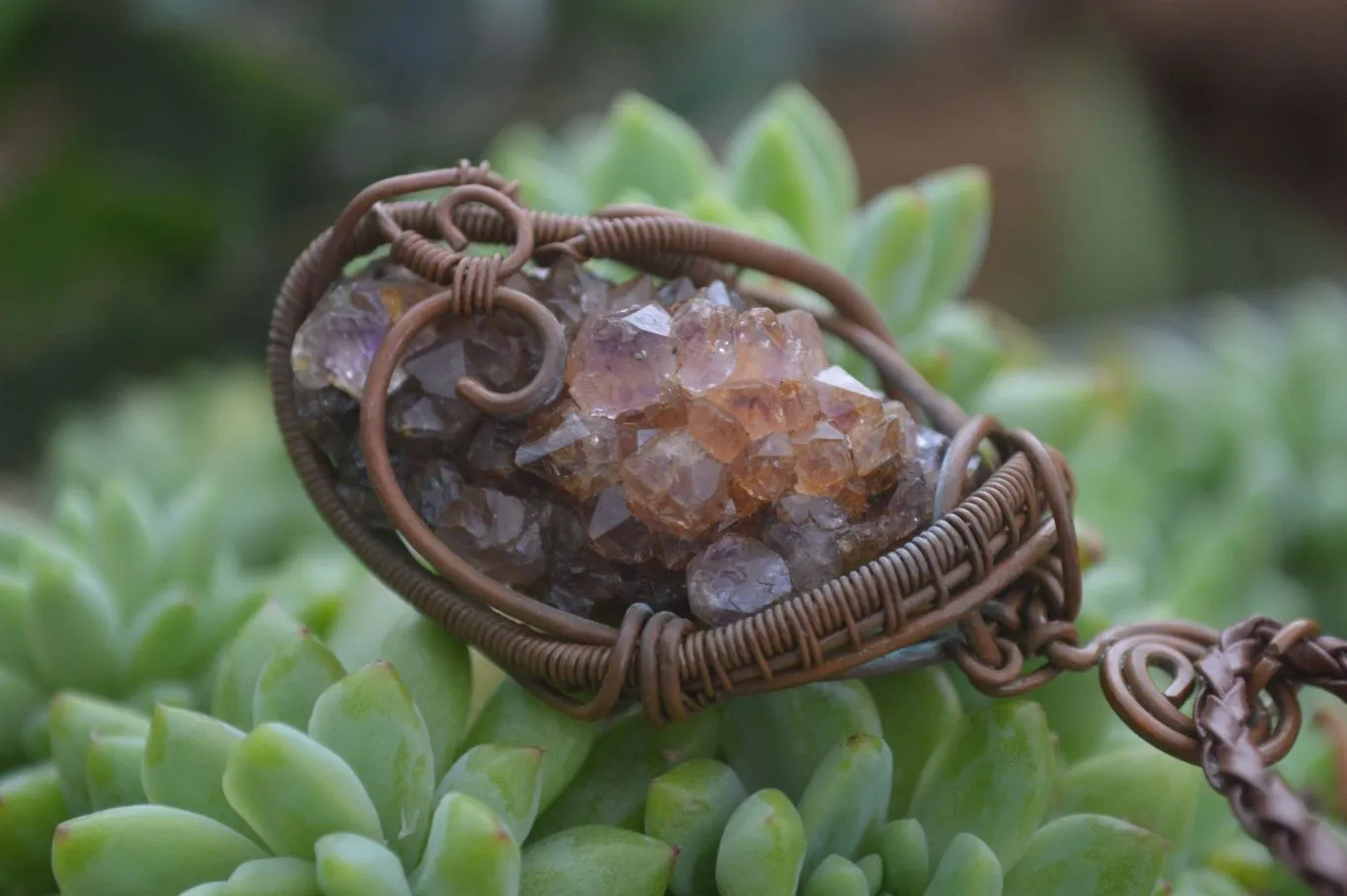 Polished Copper Wire Wrapped Blue Smithsonite Jewellery Pendants x 6 From Southern Africa