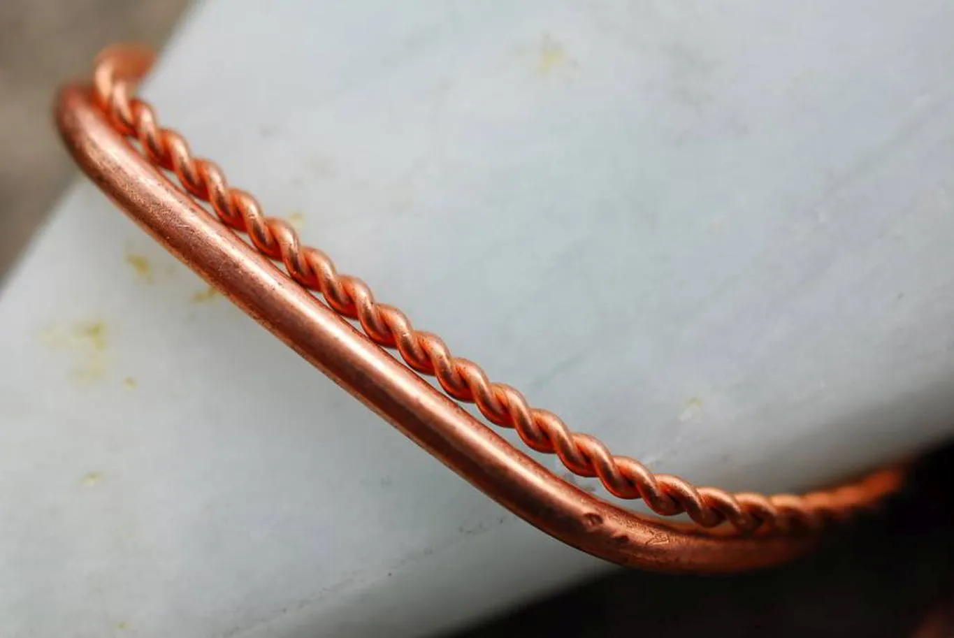 Polished Facetted Freeform Smithsonite Crystals Set In Copper Art Wire Wrap Pendant - sold per piece From South Africa