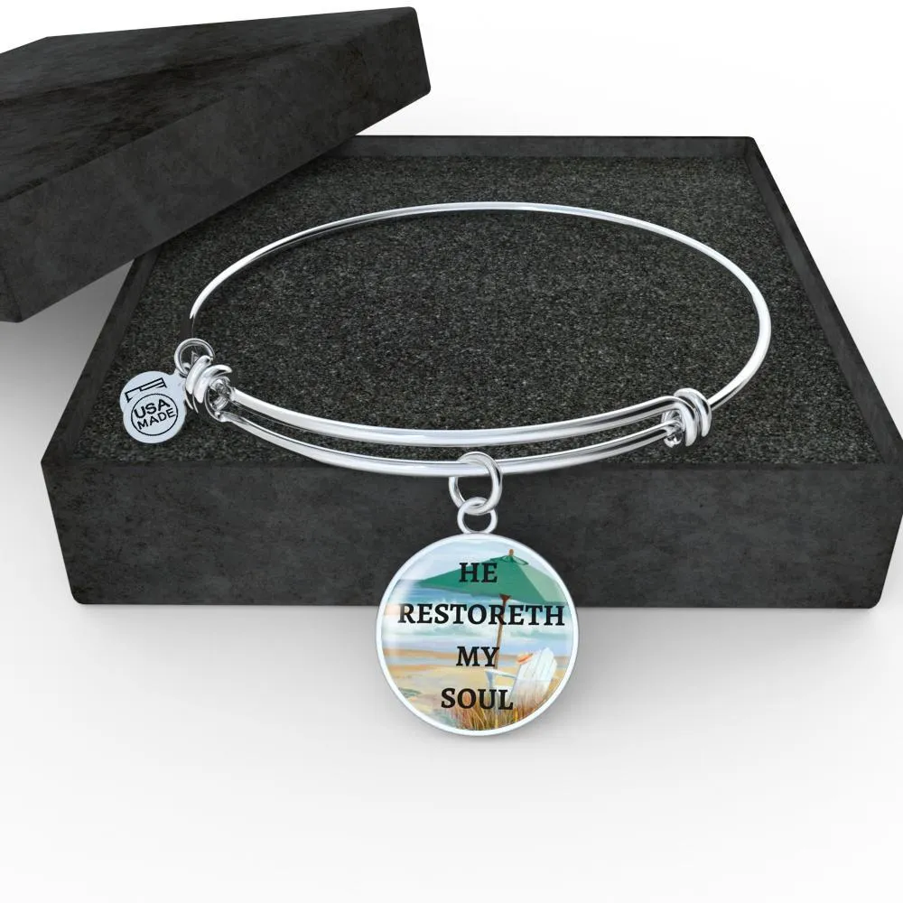 Psalm 23:3 Bangle Bracelet