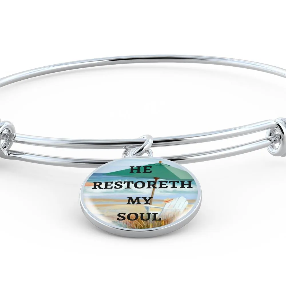 Psalm 23:3 Bangle Bracelet