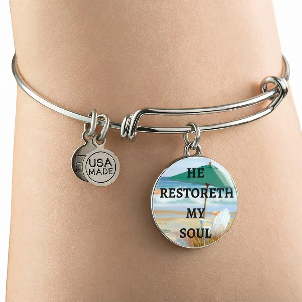 Psalm 23:3 Bangle Bracelet