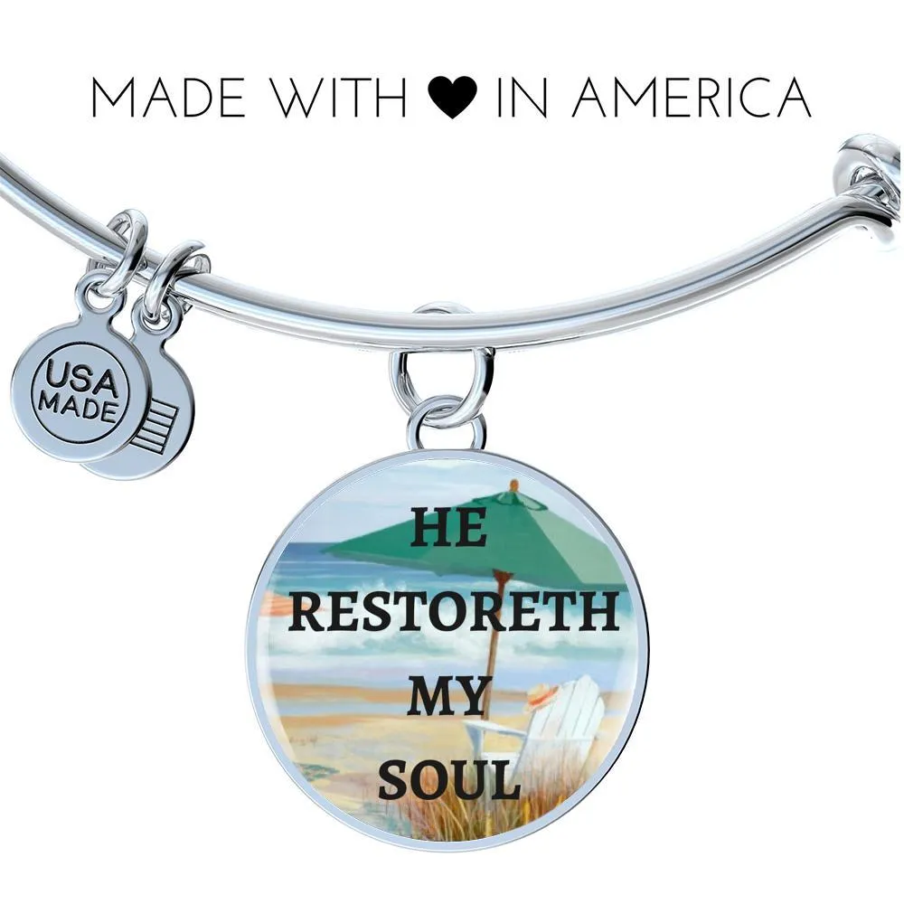 Psalm 23:3 Bangle Bracelet