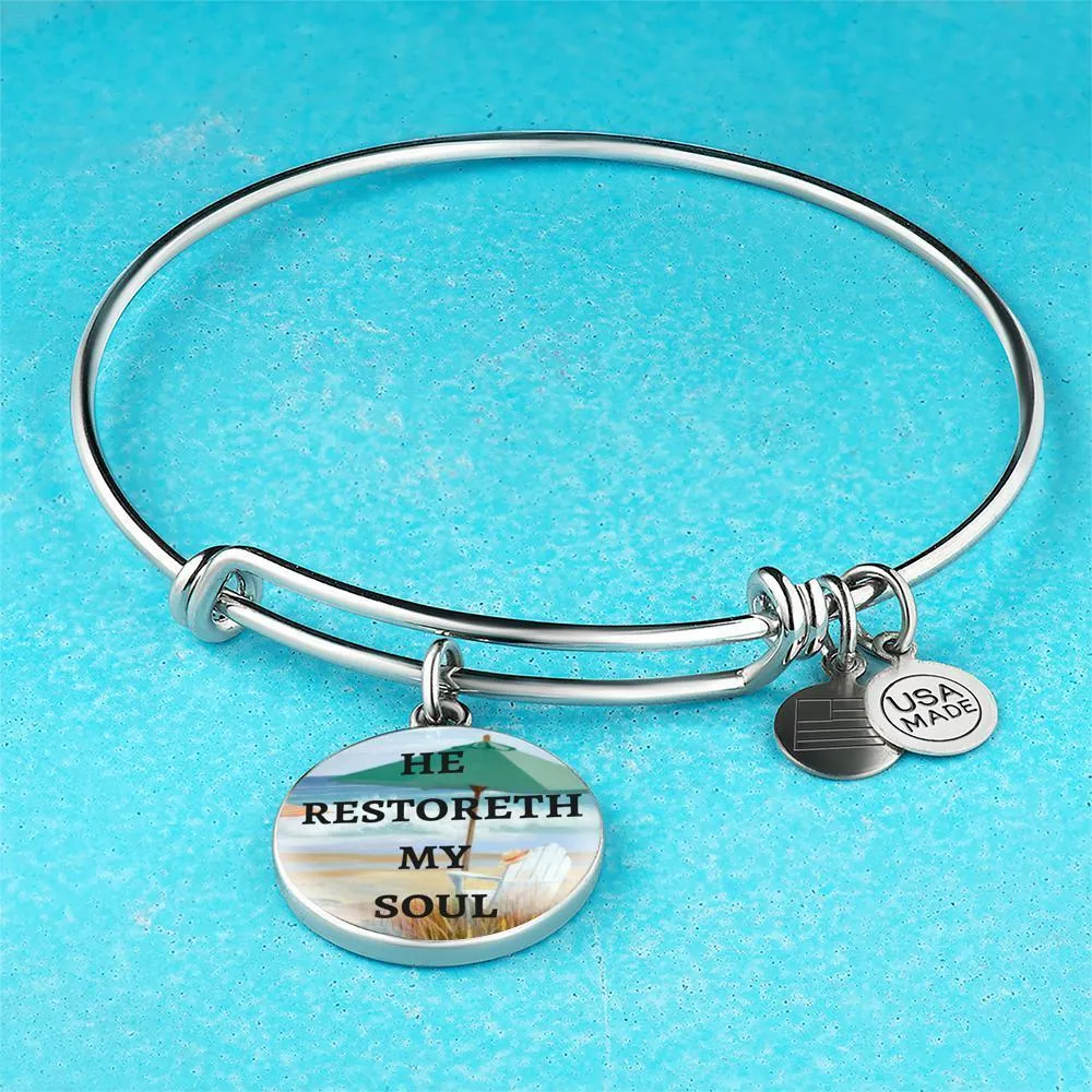 Psalm 23:3 Bangle Bracelet