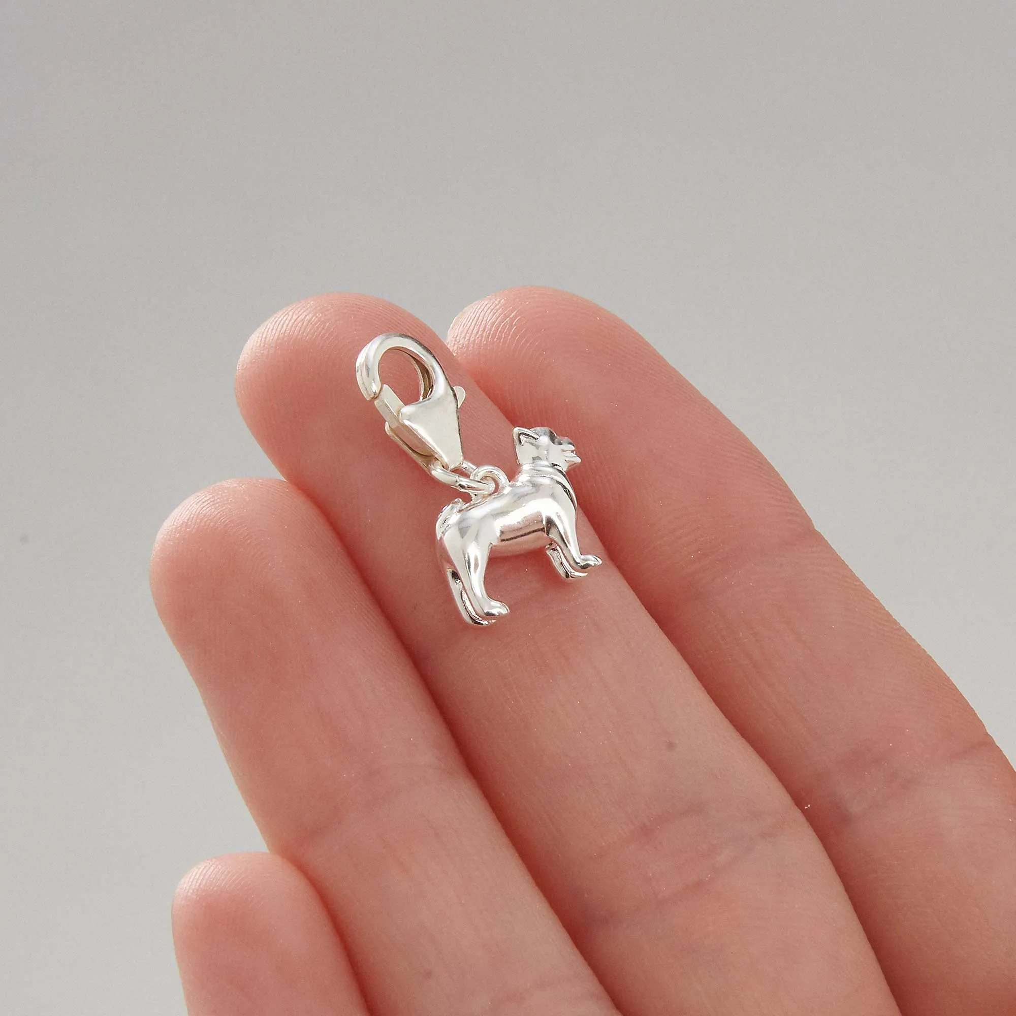 Pug Silver Dog Charm