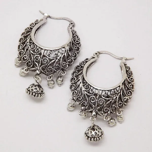 Retro Antique Tibet Silver Vine Hollow Filigree Vintage Earrings For Women Girls