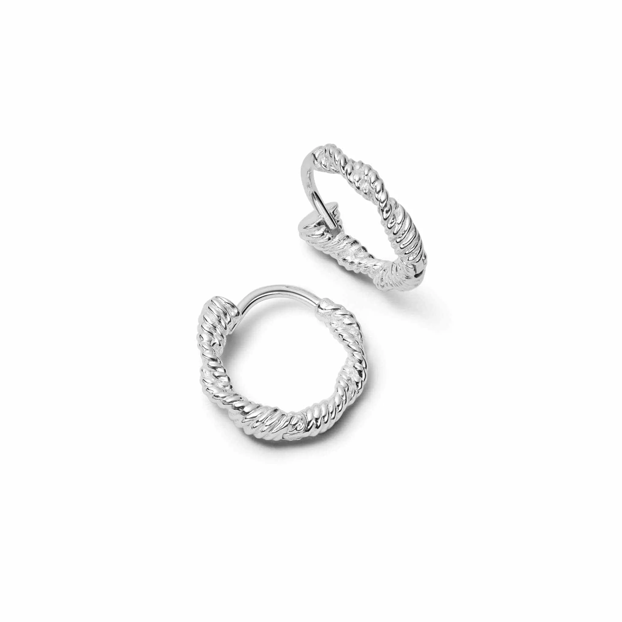 Rope Twist Hoop Earrings Sterling Silver