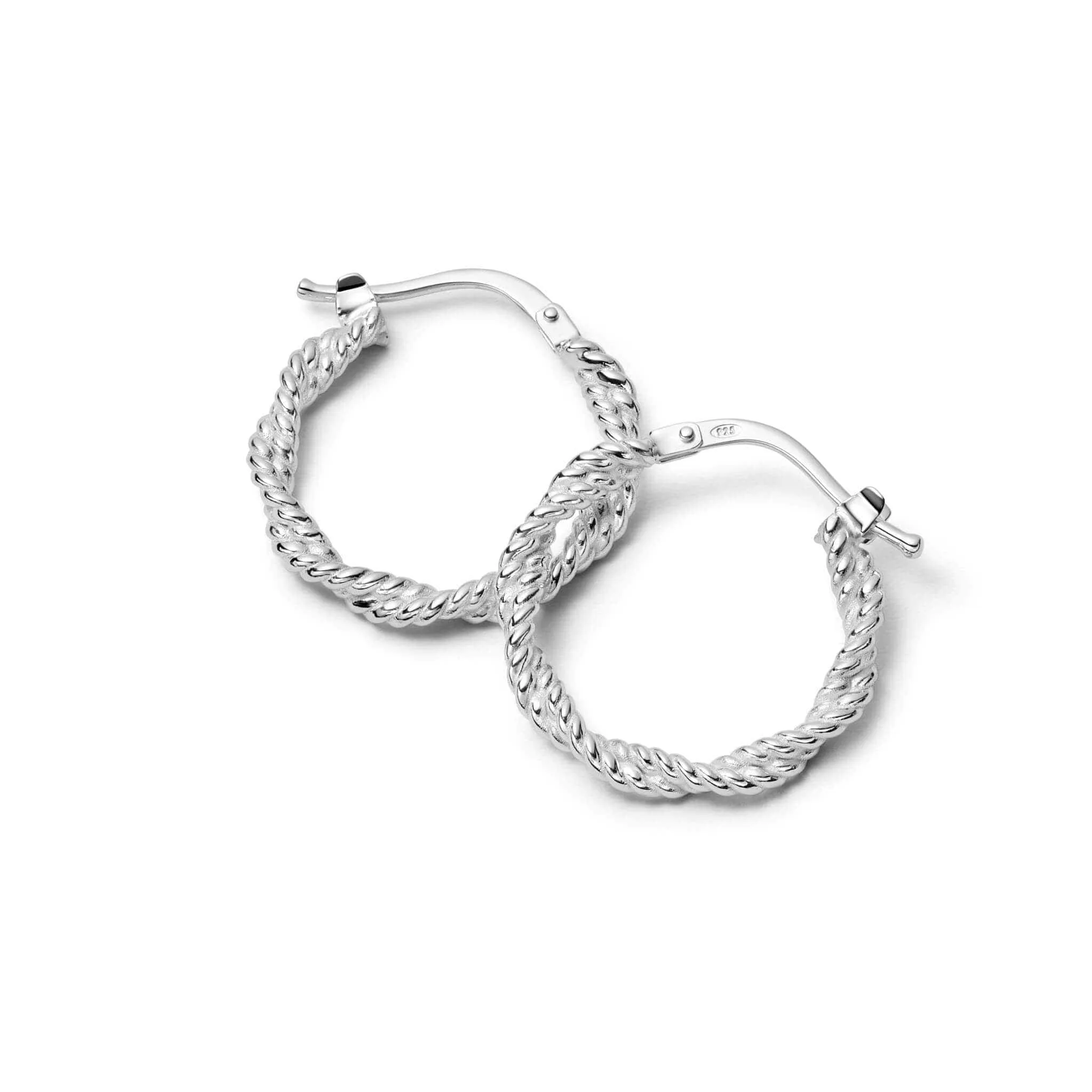 Rope Twist Hoop Earrings Sterling Silver