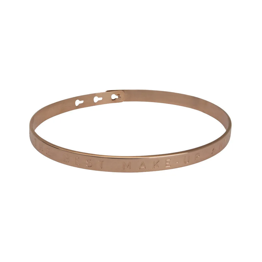 Rose Gold A smile is the best make-up a girl can wear Bracelet