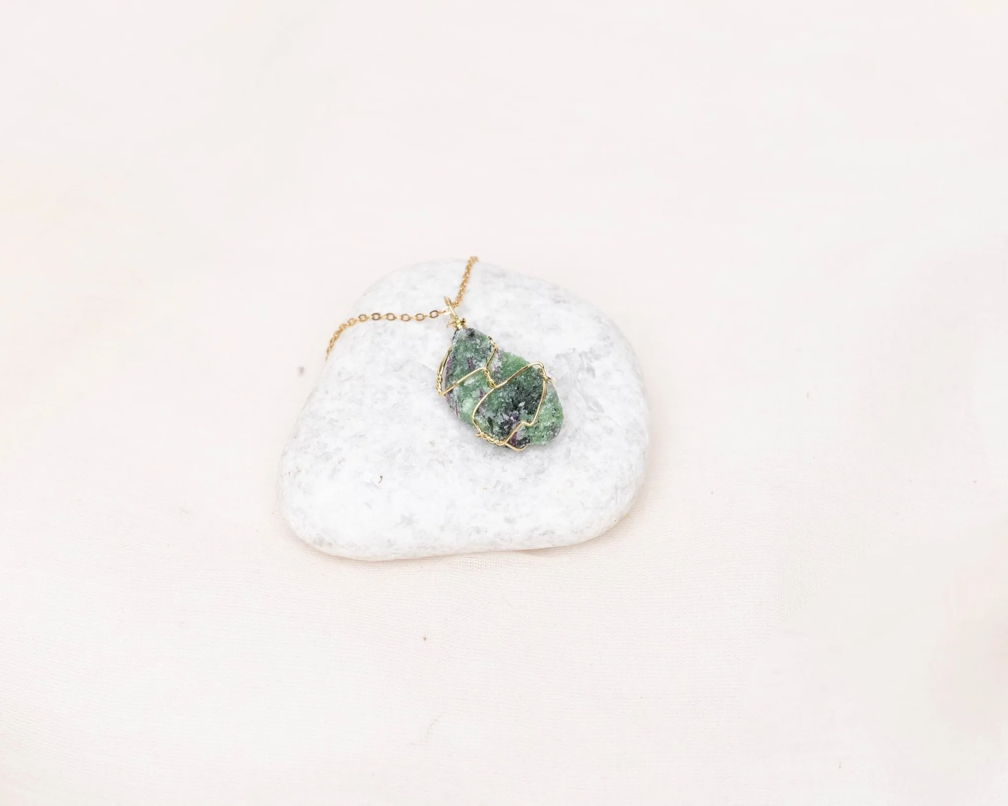 Ruby in Zoisite Raw Pendant