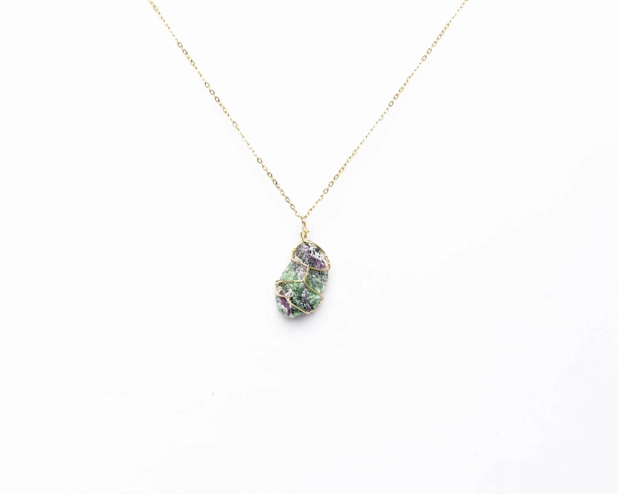 Ruby in Zoisite Raw Pendant