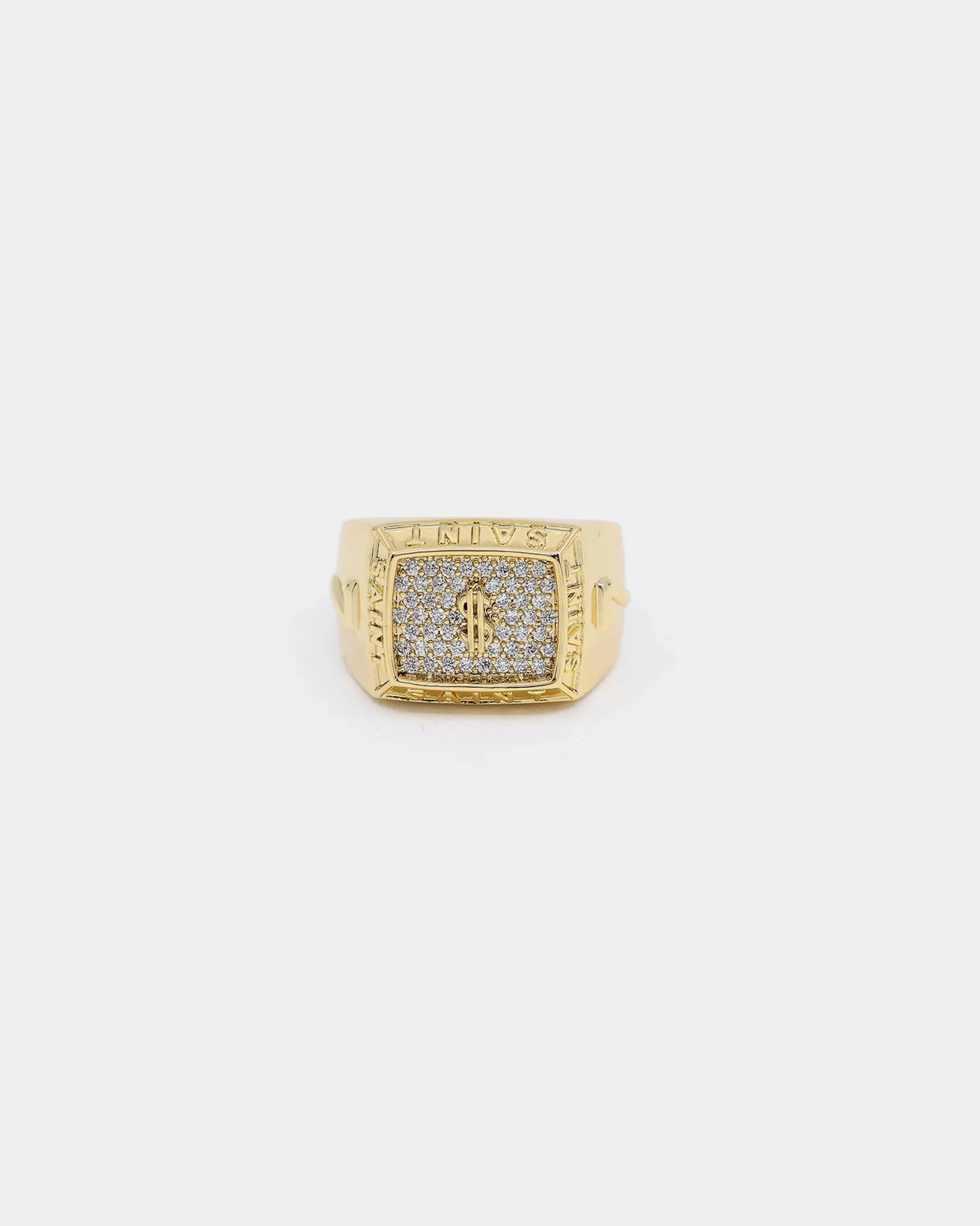 Saint Morta Men's Dollars Championship Ring Iced Gold