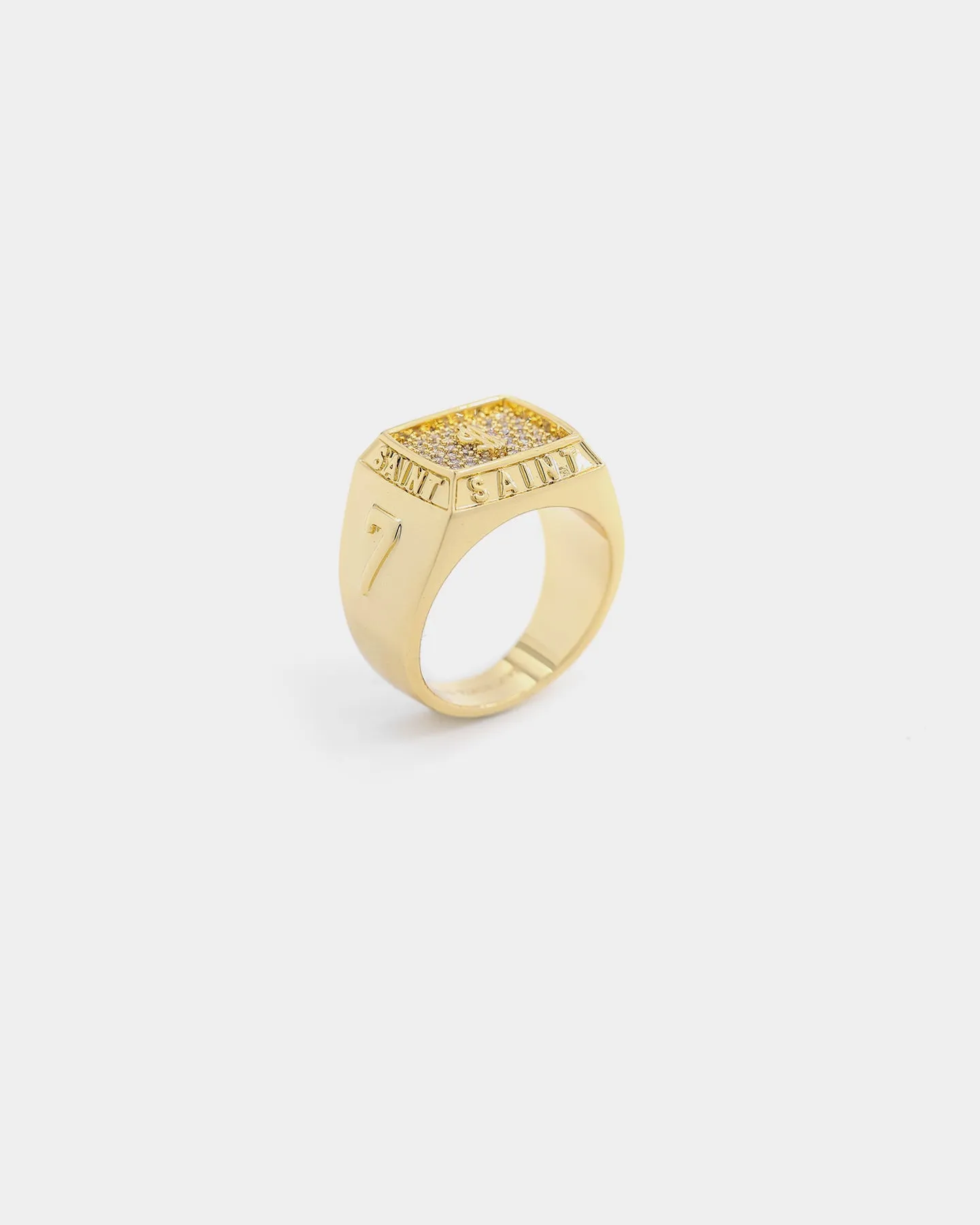 Saint Morta Men's Dollars Championship Ring Iced Gold