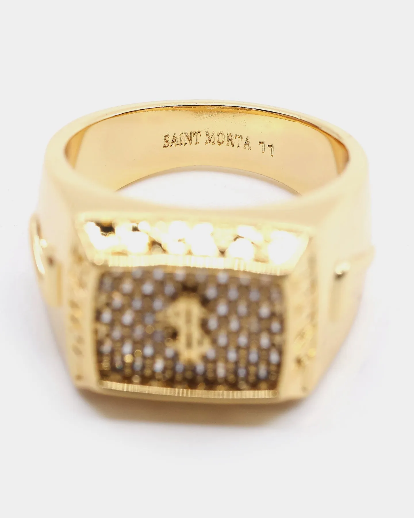 Saint Morta Men's Dollars Championship Ring Iced Gold