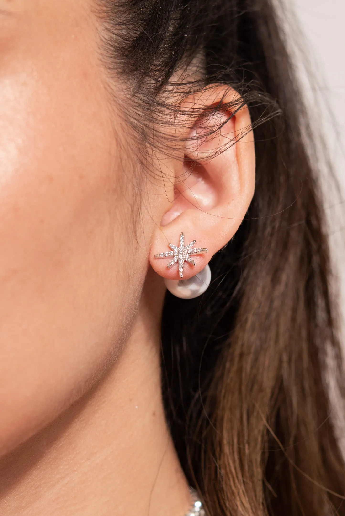 Samara CZ Star & Pearl Studs