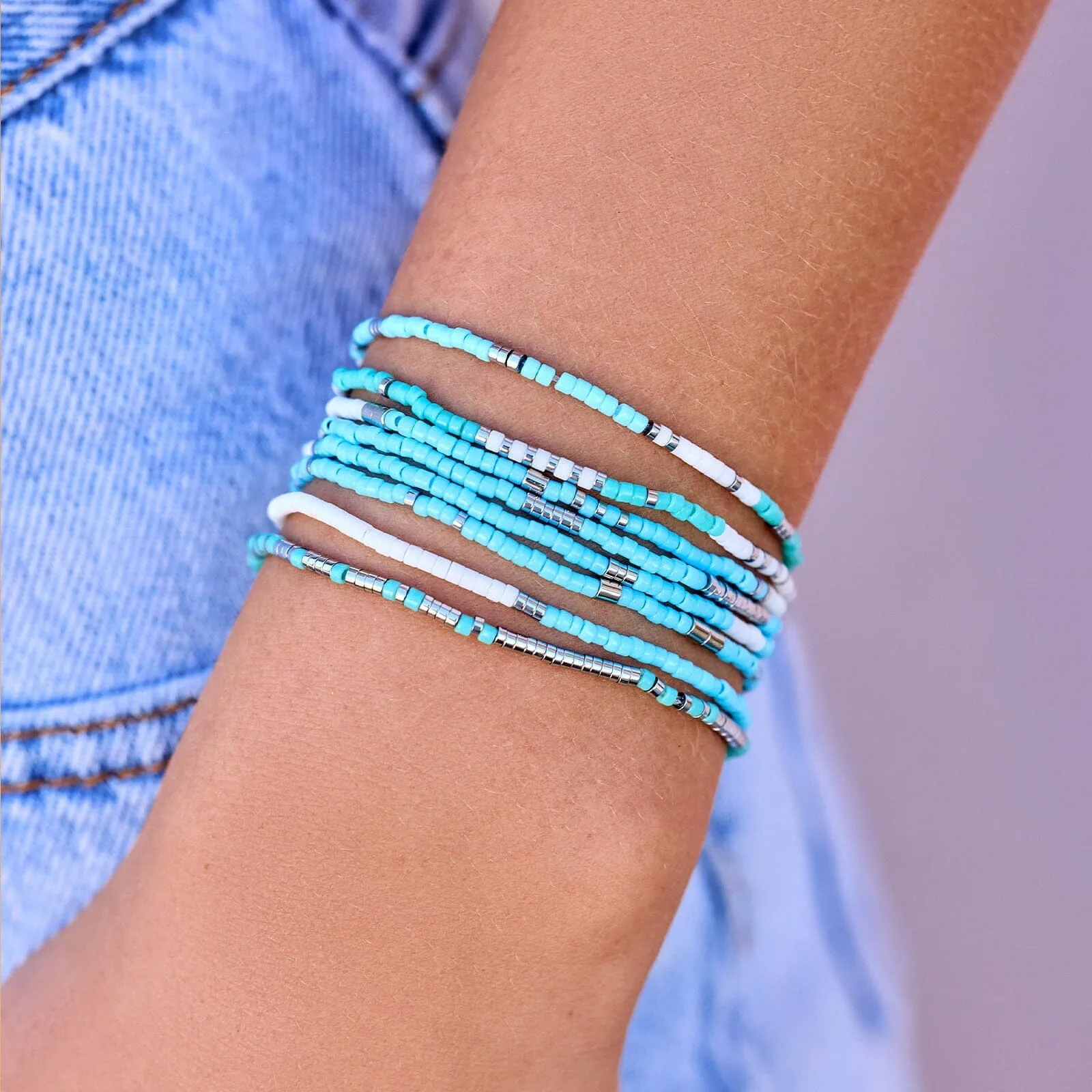 Seafoam Dream Stretch Bracelet Set of 8