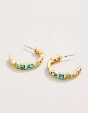 Shine Bright Hoop Earrings Sea Foam