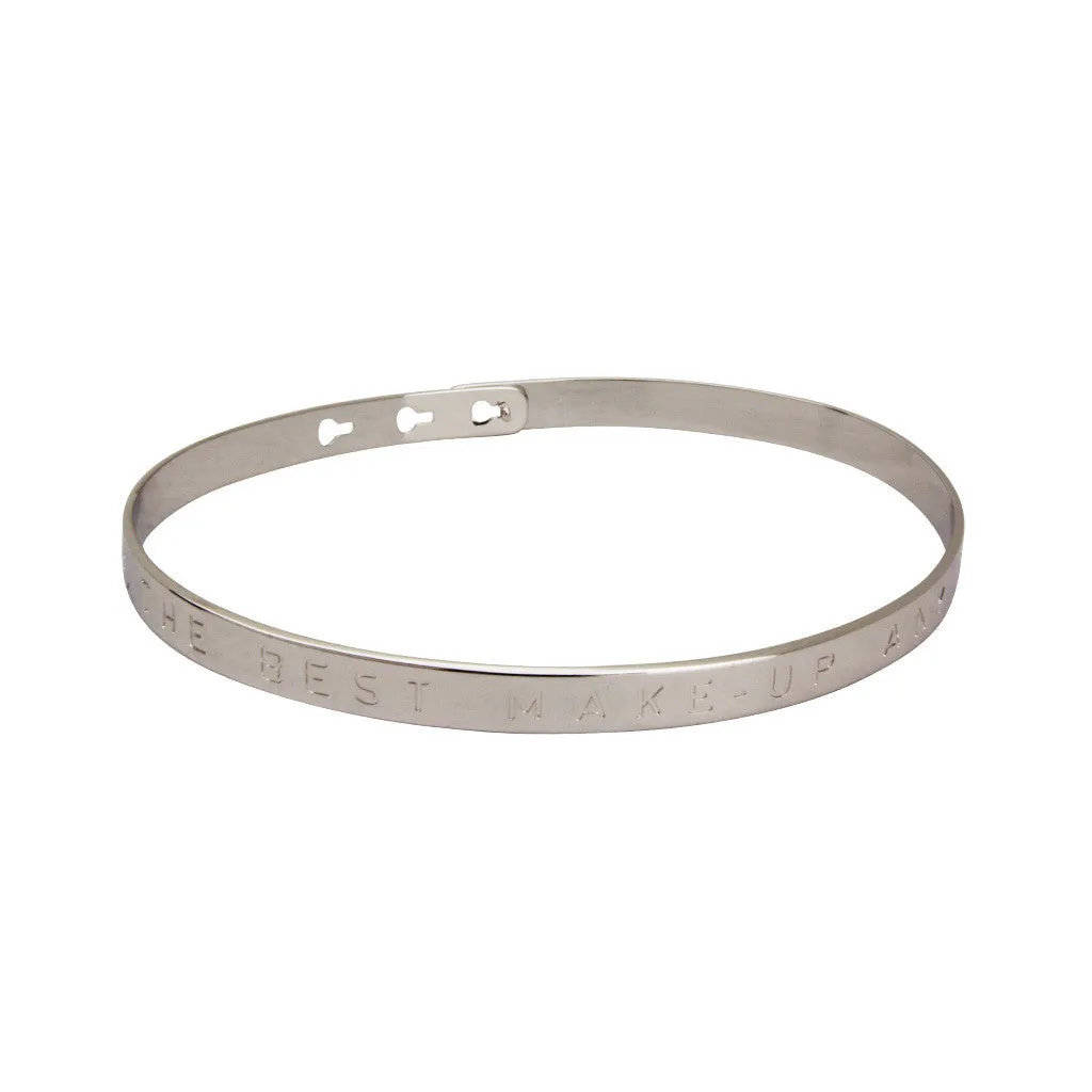 Silver A smile is the best make-up a girl can wear Bracelet