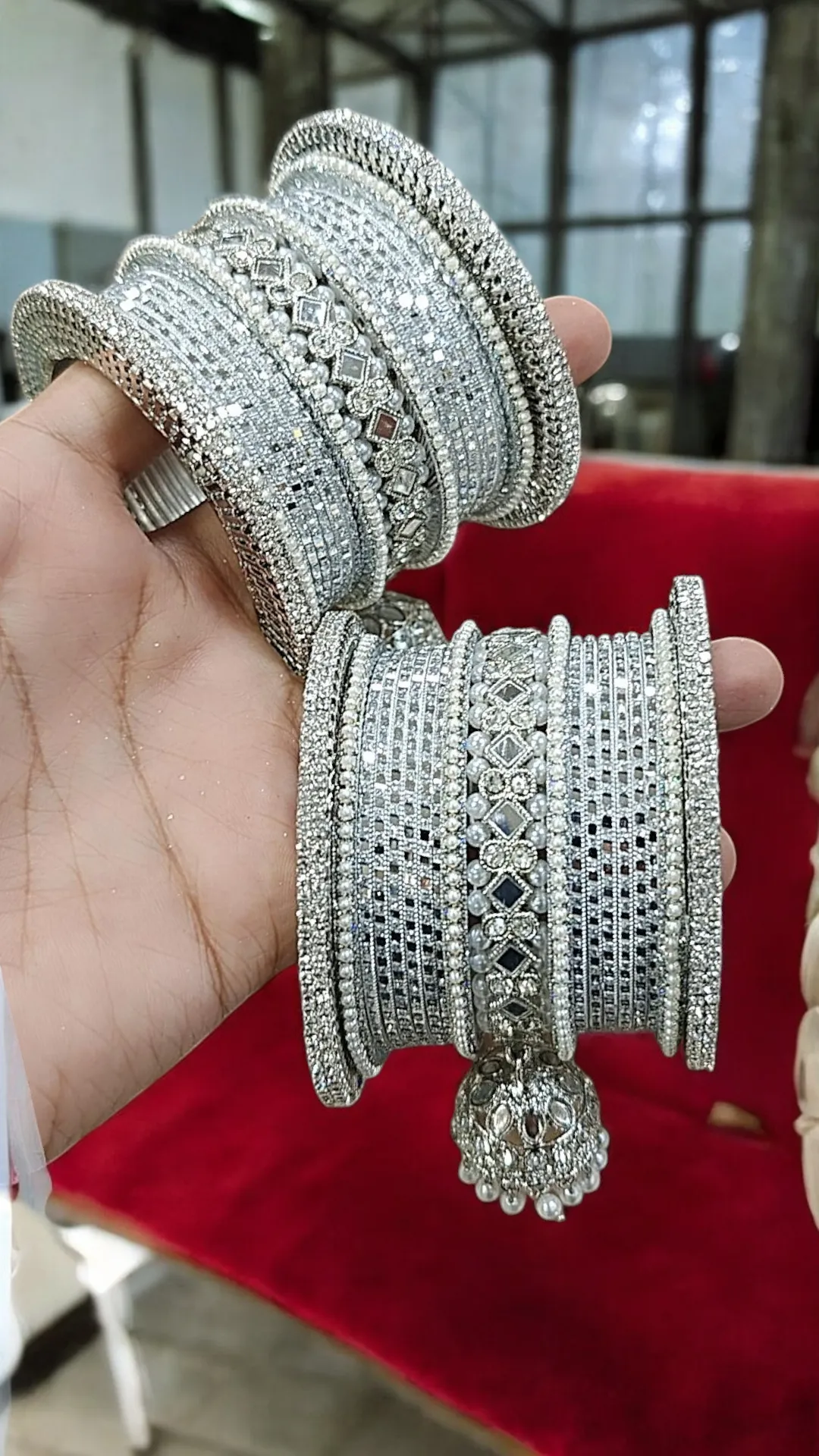 Silver Pearl Pakistani Wedding Bangles, Indian Bangle Collection, Silver Bangle Sets, Bridal Sets, Pakistani Jewelley, Fashion Bracelet, Bridal Kada, Indian Chooda