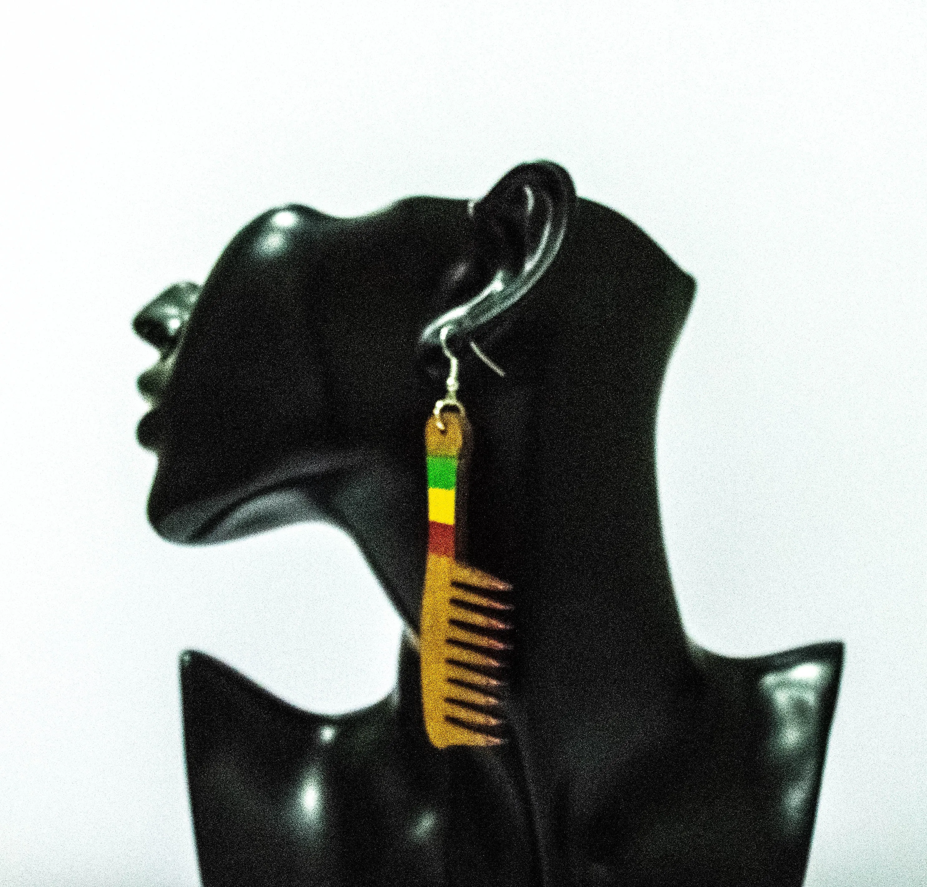 Small Ghana Comb Wooden Earring