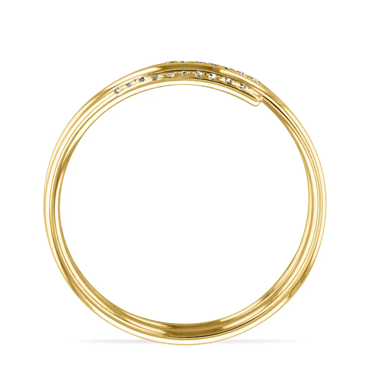 Soleil Collection Diamond Spiral Ring | 9K Solid Yellow Gold