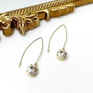 Sorrelli | Nadine Dangle Earrings in Bright Gold Tone with Round Clear Crystals