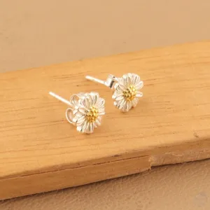 Sterling Silver Daisy Studs Earrings