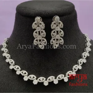 Sylvan Silver CZ Trendy Necklace with Earrings