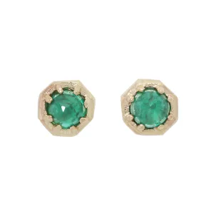 Tiny Emerald Studs