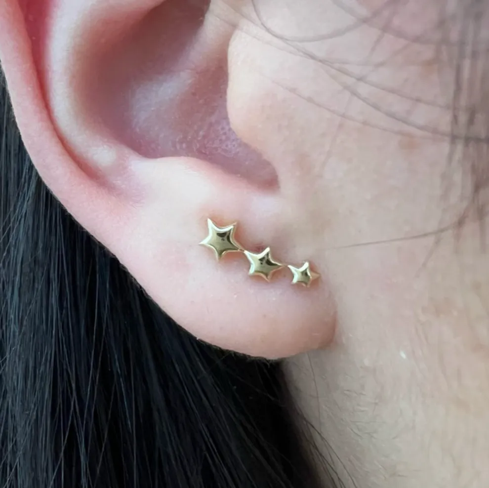 Triple Star Single Stud Earring