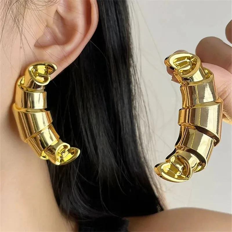 VAIGE Geometric Irregular Stud Earrings - Trendy Vintage Zinc Alloy Jewelry for Parties and Special Occasions