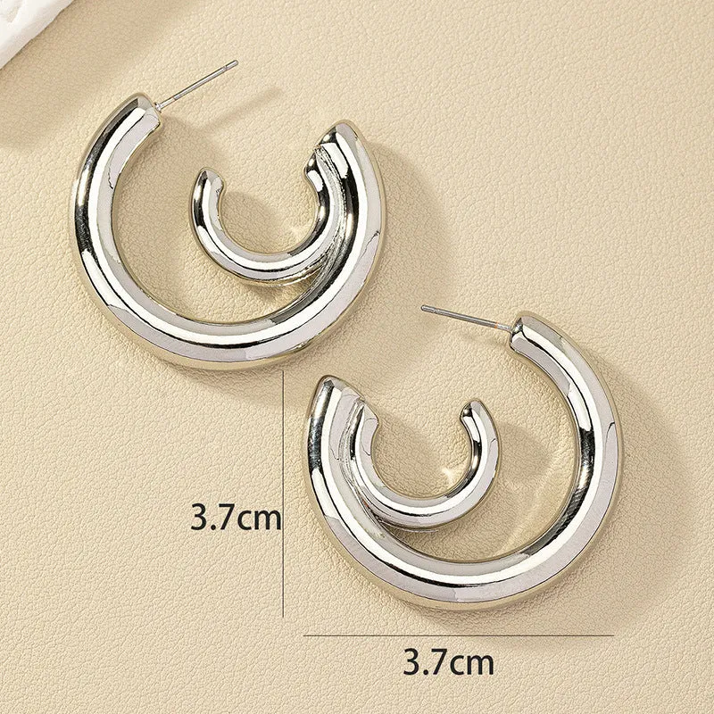 Vienna Verve Metal Ring Earrings - Trendy Wholesale Fashion on AliExpress