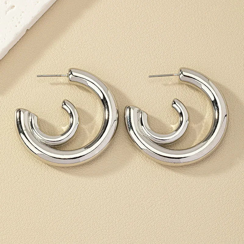 Vienna Verve Metal Ring Earrings - Trendy Wholesale Fashion on AliExpress