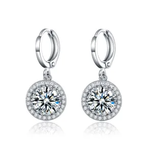 Wedding Luxury Earrings for Women Silver Plating Crystals CZ Zirconia Dangle Drop Long Earrings