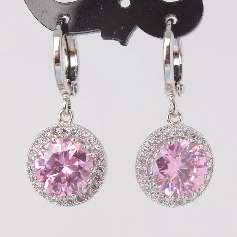 Wedding Luxury Earrings for Women Silver Plating Crystals CZ Zirconia Dangle Drop Long Earrings