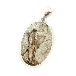 White Buffalo Turquoise Oval Pendant