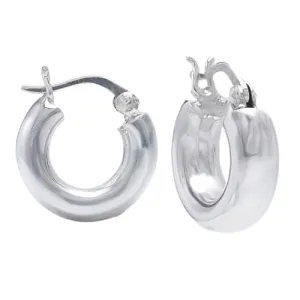 Women's Sterling Silver Huggie Hoop Earrings | 5x16mm Silver Huggie Hoop Earrings for women and girls