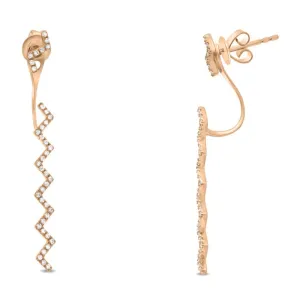 Zig Zag Diamond Pave Dangle Earrings